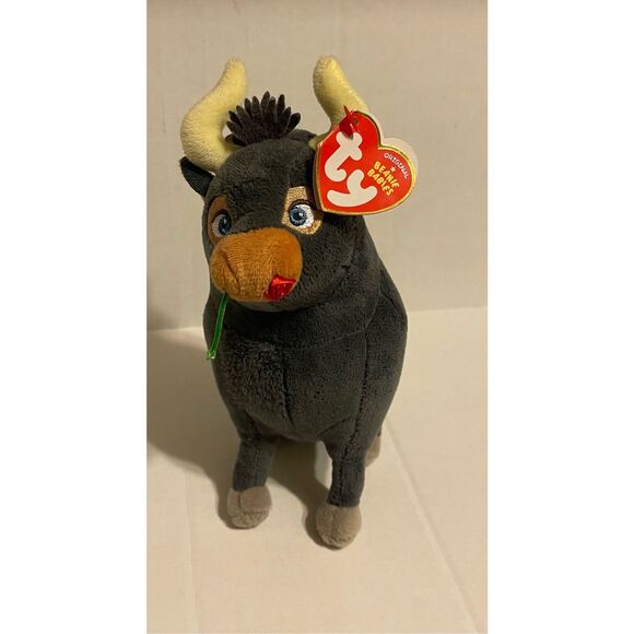 TY Beanie Baby 6” Ferdinand the Bull Plush w/ Rose Retired - Picture 1 of 2